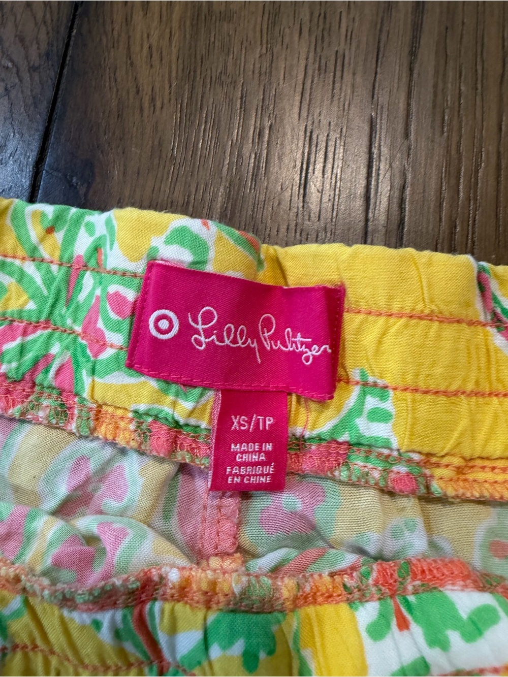 Lilly Pulitzer Yellow Pink Green Floral Pom-Pom Athletic Shorts - Picture 2 of 6